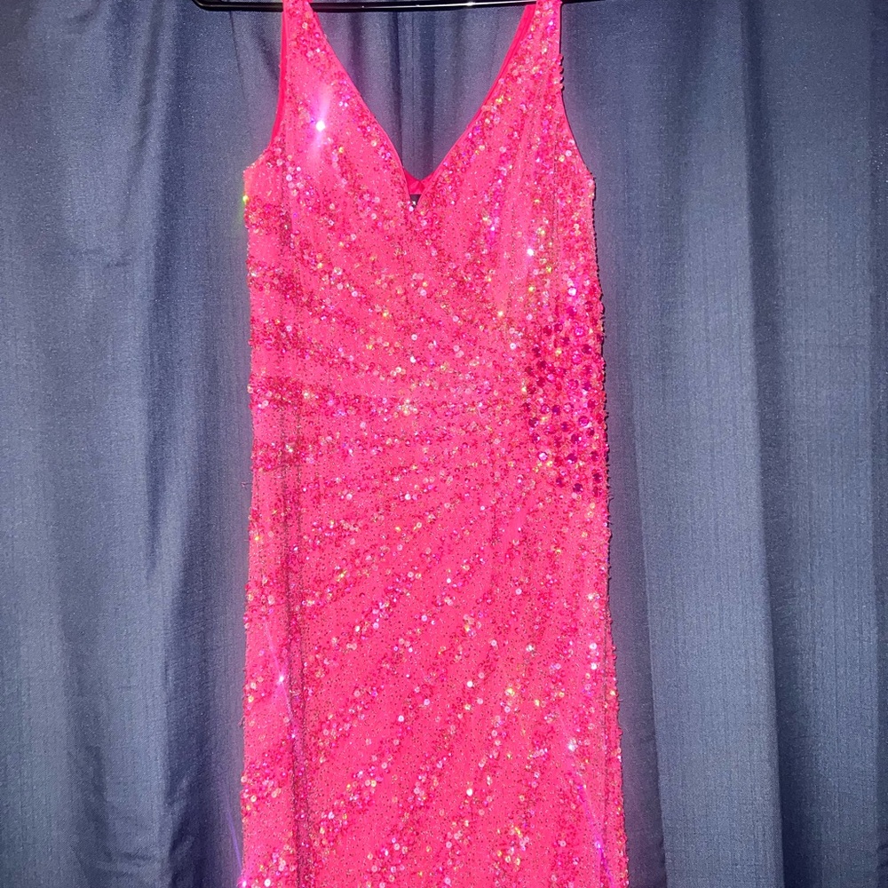 Sparkling Pink Sequin & Beaded Dress